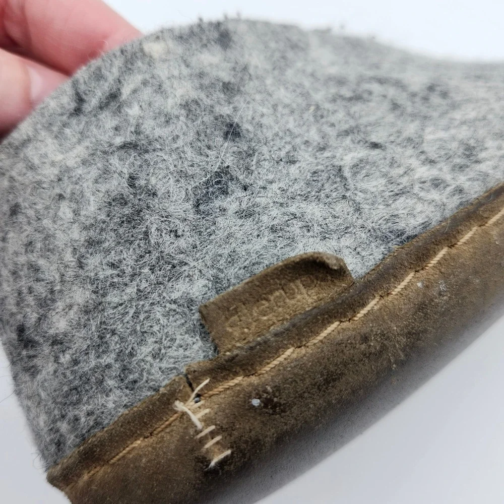 Glerups Grey Wool Felt Slippers Shoes Leather Sole EU 39, Womens US 8.5, Men 7 - Picture 8 of 10
